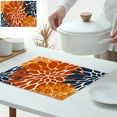 thumbnail image 7 of HengDidi Flax Heat-Resistant Placemats Double-Sided Stitching Colorful Printing Non-Fade Table Protectors Holiday Dining Decor Kitchen Restaurant Mats, 7 of 7