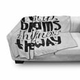 thumbnail image 2 of Saying Soft Flannel Fleece Throw Blanket, Follow Your Dreams They Know the Way Monochrome Calligraphy Graphic, Cozy Plush for Indoor and Outdoor Use, 70" x 90", Charcoal Grey and White, by Ambesonne, 2 of 5