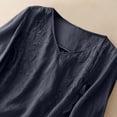 thumbnail image 6 of Women's Cotton Linen Short Sleeve Button Shirt Embroidered Casual Top, 6 of 9