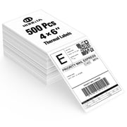RONGTA 4" x 6" Direct Thermal Shipping Labels – 500 Fanfold Perforated Labels for Packages, Ultra-Strong Adhesive
