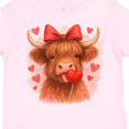 thumbnail image 4 of Inktastic Cute Highland Cow with Heart Lollipop Red Bow Boys or Girls Toddler T-Shirt, 4 of 5