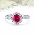 thumbnail image 2 of HeartsAndYou 2ct Natural Ruby Diamond Engage Ring Stylish Halo Art Deco 14k SOLID White Gold, 2 of 9