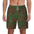 thumbnail image 2 of Picia Red Snake pattern Mens Swim Trunks with Compression Liner Stretch Beach Shorts Quick Dry with Zipper Pockets No-Chafing Board Shorts-Large, 2 of 9