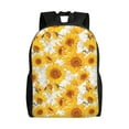 thumbnail image 1 of Balery White Marble Pattern Sunflower Mochila - Mochila Estilosa y Duradera para Laptop de 15 Pulgadas con Tela Oxford Impermeable, 1 of 8