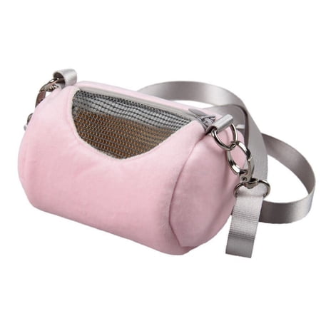 1 PCS Portable Flannelette Outdoor Guinea Pig Pet Travel Bag Small Pet Shoulder Strap Hamster Carrier-Handbag PINK