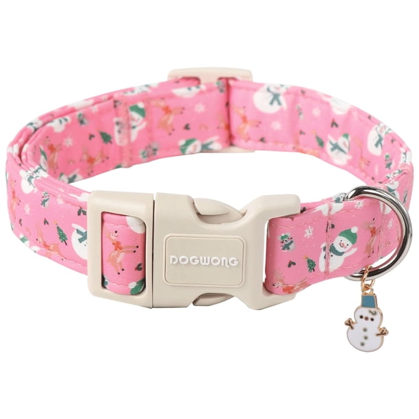 Collar para perro DOGWONG, tamaño mediano, ajustable, algodón, 34-56 cm