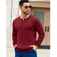 thumbnail image 5 of COOFANDY Henley Sweater for Men Fall Sweater Long Sleeve Ribbed Sweater, 5 of 6