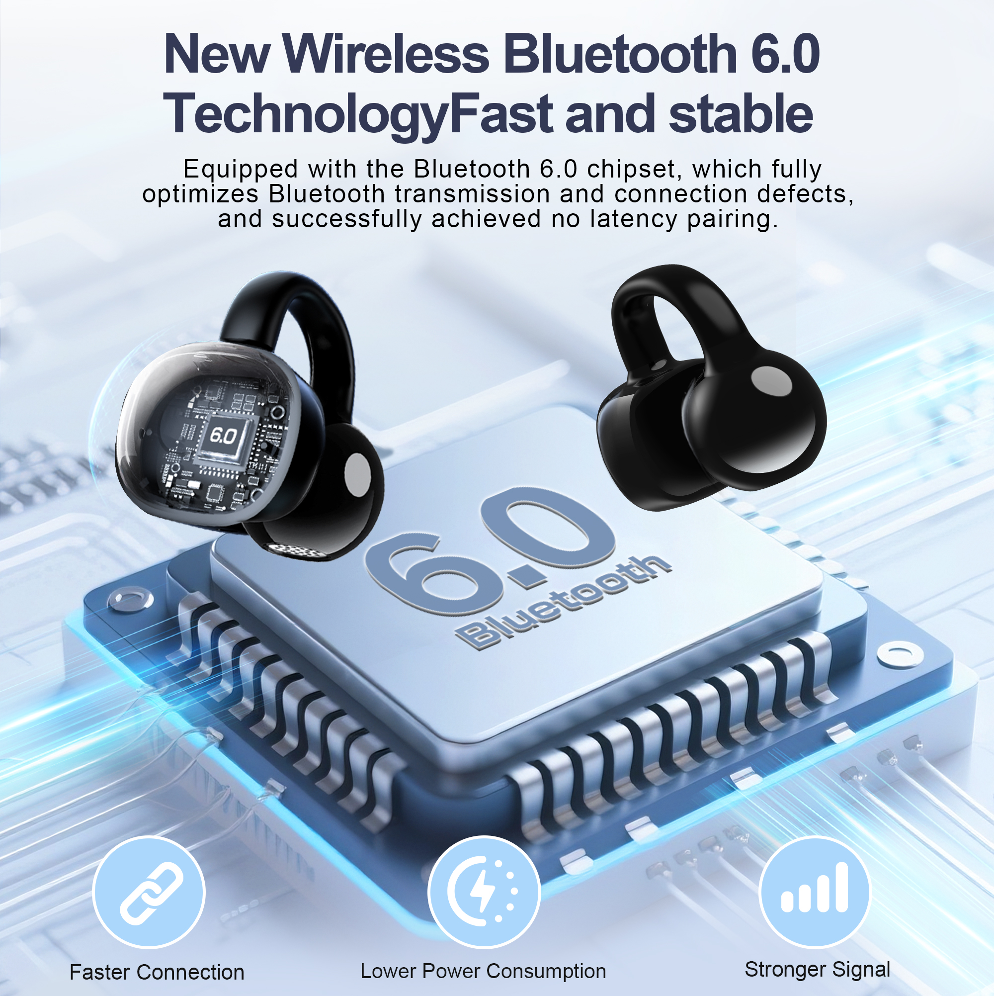 Breezio Open-Ear Wireless Earbuds With Touch Screen photo 3