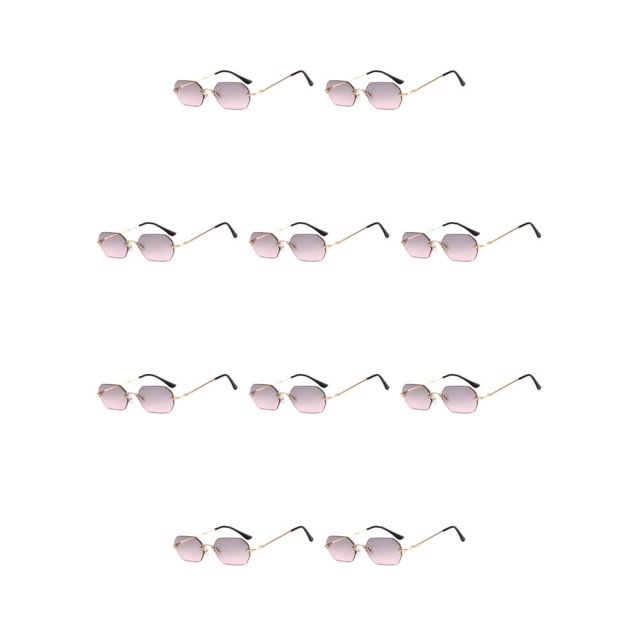 Gafas de sol Minnieouse sin montura para hombre y mujer Oro gris rosa 10Conjunto