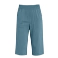 thumbnail image 5 of Nkmbld Capri Pants for Women Wide Leg High Waist Crop Lounge Sweatpants with Pocekets Summer Casual Workout Pants, 5 of 7