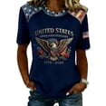 thumbnail image 4 of 250 Anniversary USA Shirt for Women Retro Statue of Liberty Pullover Top Casual Short-Sleeved Patriotic Shirt, 4 of 7