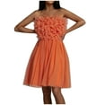 thumbnail image 2 of Mrasaso Under 10! Formal Dresses for Women,Vestido de mujer Fashion Women Sexy Sleeveless Solid Dress, Strapless Backless Dress for Chic and Bold Look,Orange|L, 2 of 9