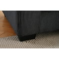 thumbnail image 5 of 102.4'' Oversized L Shaped Sectional Sofa with Chaise, 4 Seater Luxury Corduroy Fabric Cloud Couch, Soft Furry Deep Seat  Sofa with Pillows & Wide Arm, Right Facing, Black, 5 of 7