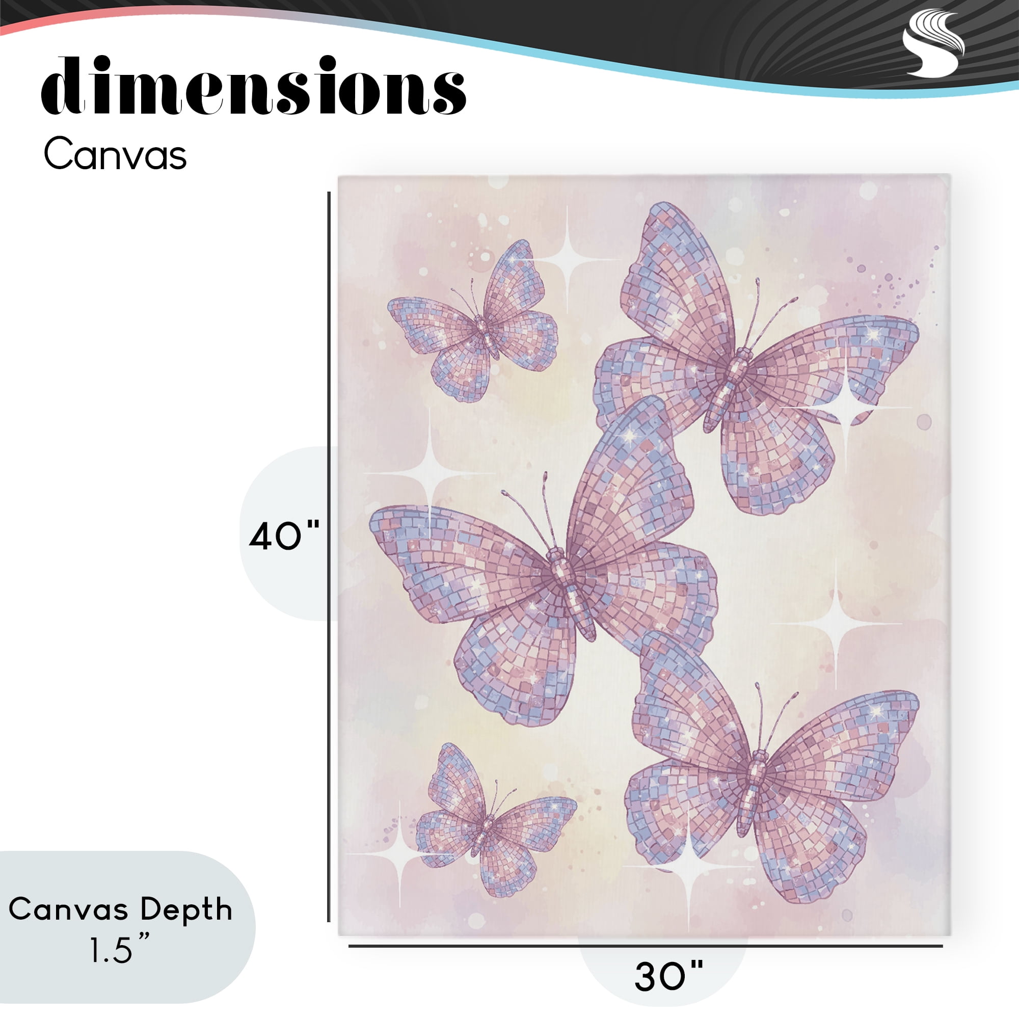 Stupell Industries Delicate Disco Butterfly Dance Canvas Wall Art, design by Lil' Rue