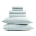 thumbnail image 2 of GAIAM Microfiber Cooling Sheet Set - Wrinkle-Resistant, Quick Dry, Brushed for Softness - Full, Ikat Fan Light Ocean, 2 of 2