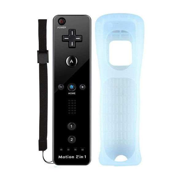 Motion Plus Télécommande pour Nintendo Wii et Wii U, Contrôleur Sans Fil Motion Plus Télécommande pour Nintendo Wii et Wii U avec Couvercle en Silicone et Bracelet
