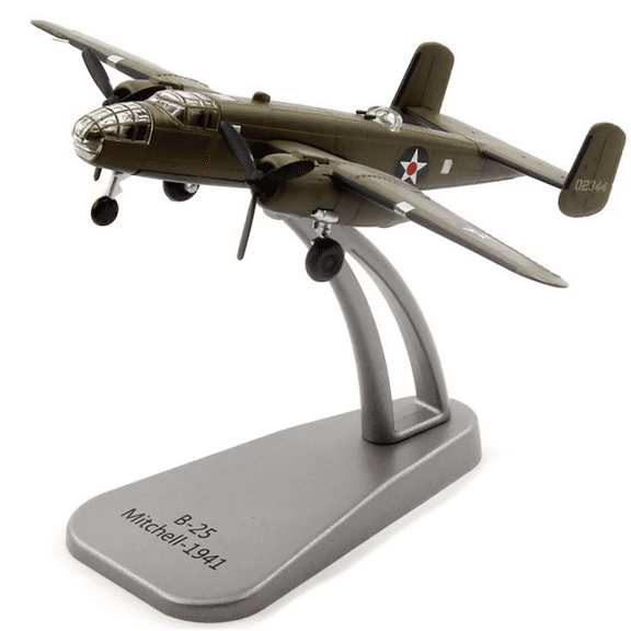 JIAHAOO 1/144 B 25 Mitchell Bomber Replica Alloy Military Aircraft Warbird with Stand for Historical Aviation Buffs Static Table Display