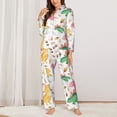 thumbnail image 2 of Fotbe Cute Baby Dinosaurs Conjunto de Pijama de Manga Larga para Mujer con Estampado, Ropa de Dormir de 2 Piezas, Conjunto de Casa Suave y Cómodo con Bolsillos-X-Large, 2 of 7