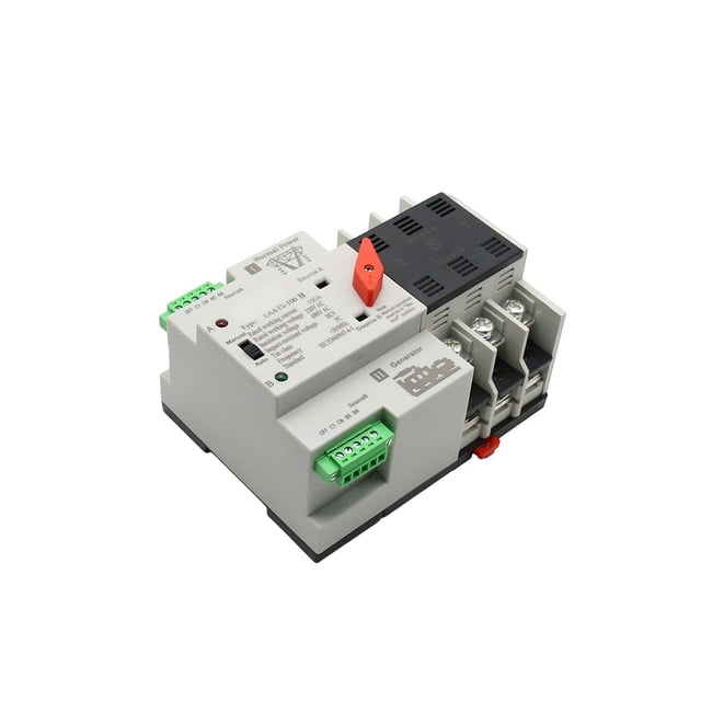 Seitruly Interruptor de transferencia Manual ATS de carril Din, doble potencia para generador, piezas de repuesto electrónicas para el hogar y la Adaptadores de corriente 3P 110V