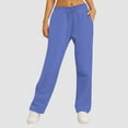 thumbnail image 5 of nerohusy Wide Leg Sweat Pants Women High Waisted Baggy Drawstring Flare Sweat Pants with Pockets Casual Soft Lounge Trousers Blue,L, 5 of 7