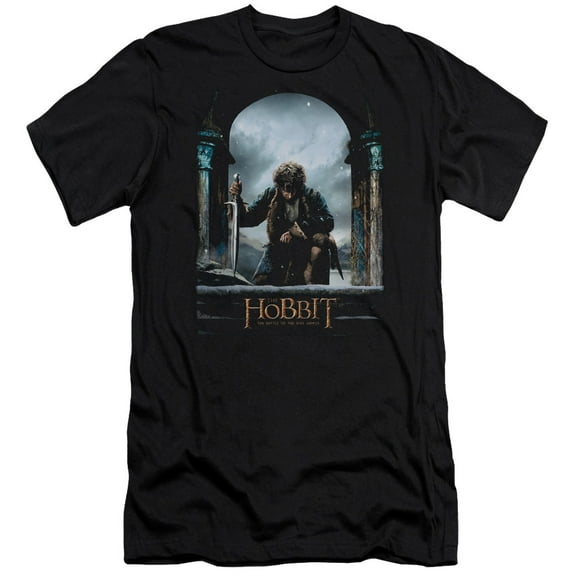 Hobbit Bilbo Poster Premium Canvas Adult Slim Fit 30/1 T-Shirt Black
