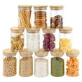 thumbnail image 1 of 12Pcs Glass Jars Set(300Ml),Clear Spice Jars with Bamboo Lids, Food Storage Jars Canisters for Kitchen Counter Organizer, 1 of 10