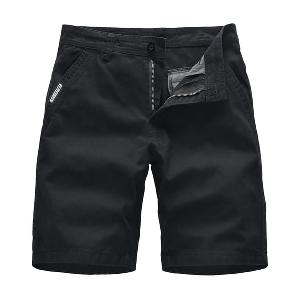 WILLBEST Pantalones Cortos para Hombre, Moda Masculina, Casuales, de Color Sólido, con Bolsillo, Cremallera y Hebilla, para Exteriores, para Herramientas