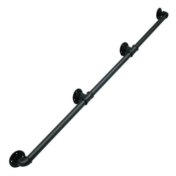 Lieonvis Corridor Passage Staircase Handrail Handle Stair Banister Grab Rail Wall Support Railing Black