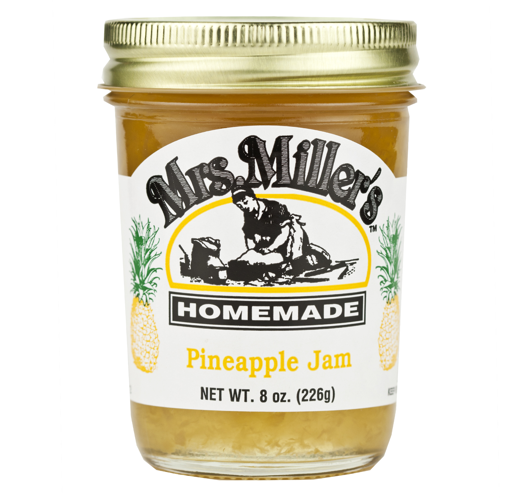 Mrs. Miller's Pineapple Jam 8 oz. (2 Jars)
