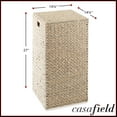thumbnail image 3 of Casafield Laundry Hamper with Lid and Removable Liner Bag - Whitewash White, Woven Water Hyacinth Square Laundry Basket for Clothes, 3 of 7