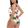 thumbnail image 4 of Honeii Hand Drawn Strawberry for women's one-piece swimsuit featuring a chic one-shoulder design experience elegance and style in the water-X-Large, 4 of 6