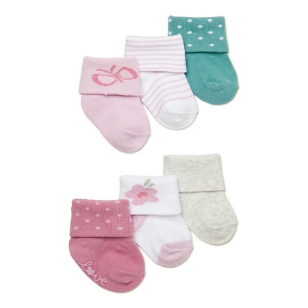 

Carter s Child of Mine Infant Girls Floral Folded Cuff Socks 6-Pack 0-6M