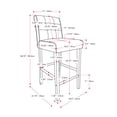 thumbnail image 2 of CorLiving Leila Fabric Upholstered Indoor Counter Height Barstool with Wood Legs and Metal Foot Rest, Beige (Sold Individually), 2 of 8