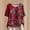 C-Red, variant on Women's Summer Short Sleeve Tops Plus Size Cotton Linen Crew Neck T Shirts Casual Loose Printing Tees Blouses