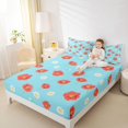 thumbnail image 4 of Homewish Lovely Daisy Flower Full Size Sheets,Cartoon Floral Bed Sheets,Red Blue Sheet Sets For Girl,Microfiber Bedroom Decor,4pcs, 4 of 7