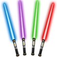 thumbnail image 1 of Light up Sword Saber Cawiew, paquete de 4 unidades con sonido FX y retráctil, 1 of 7