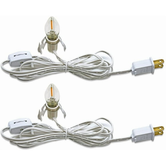 Cable de accesorios KGC C7 con 2 bombillas LED, enchufe E12, 120 V