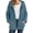Blue women fleece hoodie zip up a1, variant on Women's Fall Winter Hooded Fleece Zip Up Pullover Tops Casual Warm Jacket Solid Loose Outwear Coats for Daily Wear, Dark Gray S