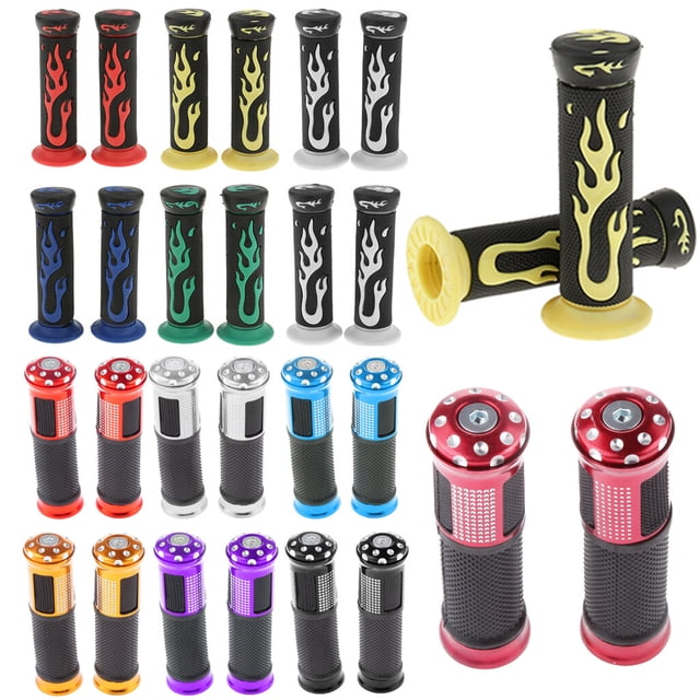facefd Universal 7/8'' Motorcycle Scooter Handlebar Hand Grips Rubber Red
