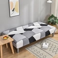 thumbnail image 6 of CJC Armless Futon Sofa Bed Cover, Stretch Sofa Couch Slipcovers Without Armrests, Printed Furniture Protector Cover, 9 Colors, 6 of 8