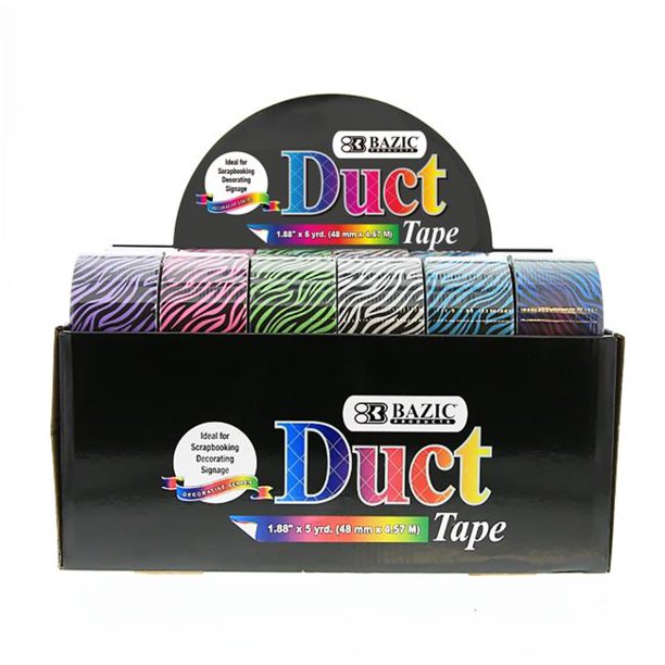 Bazic 2320328 1.88 in. x 5 Yard DDI Zebra Series Duct Tape Case of 24