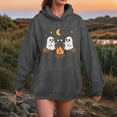 thumbnail image 2 of YDFCWXW Women's Halloween Spooky Season Hoodie,Cute Ghost Graphic Sweatshirts Funny Pumpkin Face Tops Long Sleeve Hoodie 2025 Grey, M, 2 of 4