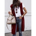 thumbnail image 3 of Faithtur Gilet Femme, Sans Manches Ouvert devant Solide Ample Long pour Rue Décontractée, 3 of 7