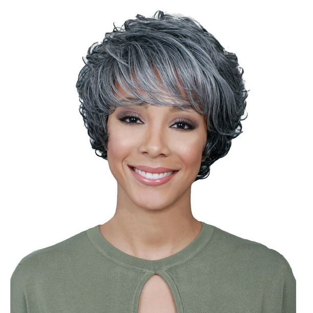 Heiheiup Fashion Women's Sexy Full Bangs Wig Short Wig Curly Wig Styling  Cool Wig