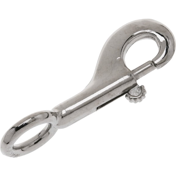 Campbell T7615202 Rigid Bolt Snap, Die Cast Zinc, Nickel Plated, 5/8" Round Eye, 3/8" Opening, 3-3/8" Length, 90 lbs Working Load Limit, Pack of 10