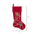 thumbnail image 2 of Vickerman QTX191321 21 in. Red Beaded Ornament Velvet Stocking, 2 of 2