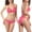 Hot Pink, variant on HaoXianJian Women Two Piece Swimsuit V Neck Swimwear Halters String Triangles Bikini Sets Bathing Suit 2 Piece