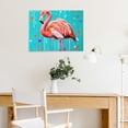 thumbnail image 5 of RKSupls Pink Flamingo Paint Splatter Canvas Wall Art, Bold Modern Pop Art Wall Decor Print, Modern Artwork for Living Room Bedroom Office Home Decor,16x12in, 5 of 6