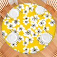 thumbnail image 2 of Pioneer Flower Floral Print Pattern Round Fitted Tablecloth with Elastic Edge,Dining Table Cover Waterproof,Outdoor Round Tablecloth for Camping,Dining,Indoor and Outdoor, 2 of 7