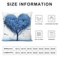 thumbnail image 5 of Chilfamy Blue Tree Heart-Shaped Tree Bird Pillow Covers for Couch Sofa Indoor Outdoor Throw Pillow Cover 1PC 18x18in, 5 of 5